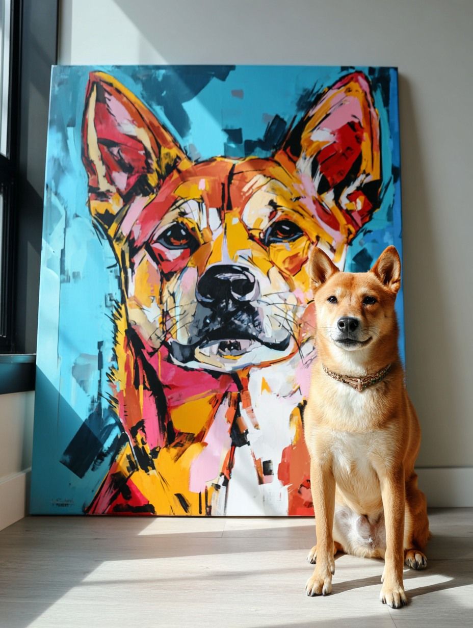 Pet portrait painting process